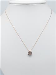 10K Solid Rose Gold Morganite Diamond Accent Slide Necklace Size 18.0